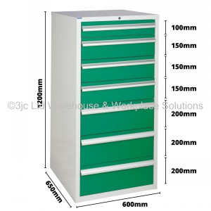 Euroslide Storage Cabinet 7 Drawer 1200mm